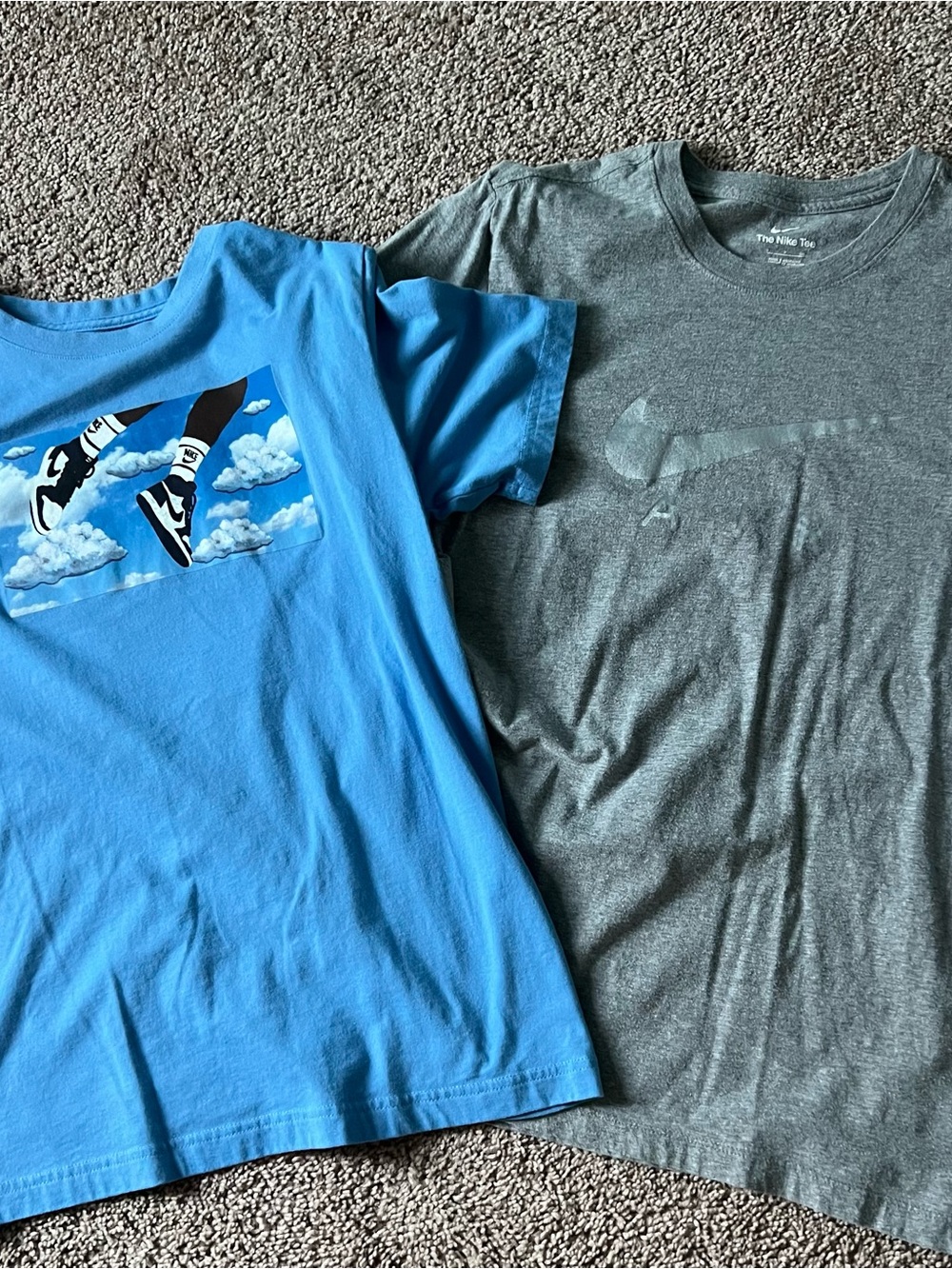 Nike shirts- Blue Jordan In flight and Nike air shirt